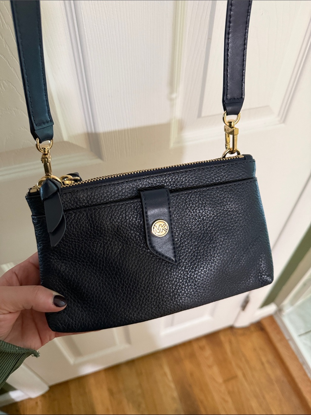 Classic navy blue Crossbody Shoulder Bag - Women's Leather Style
